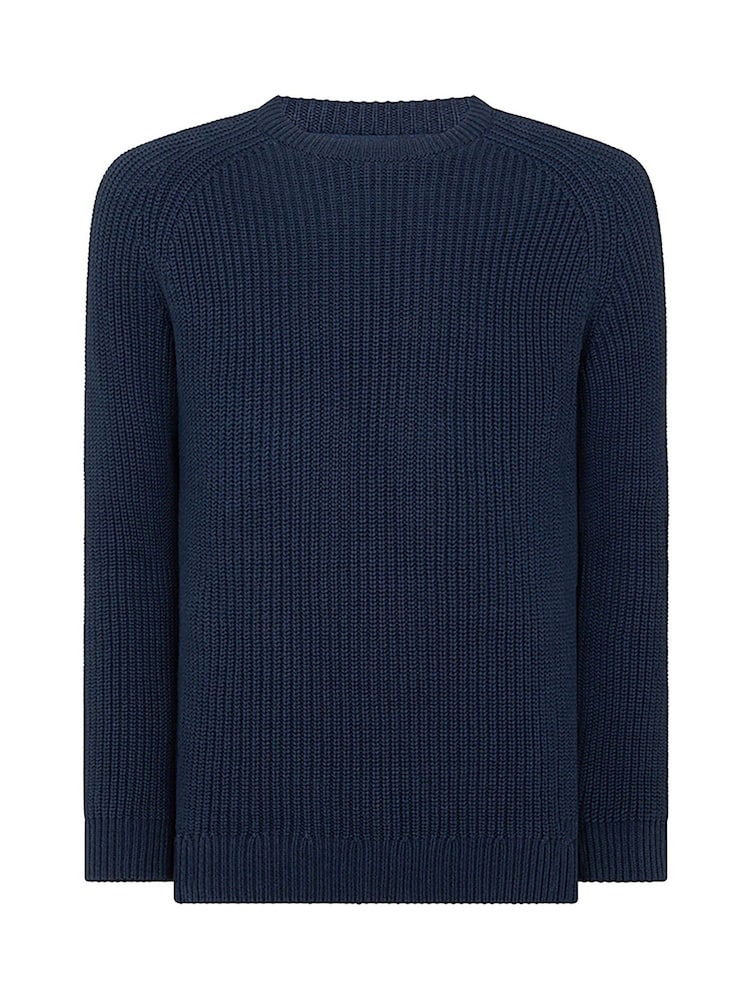 Remus Uomo Navy Textured Crew Neck 100% Cotton Jumper - Image 6 of 6 Remus Uomo Navy Textured Crew Neck 100% Cotton Jumper - Image 6 of 6