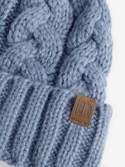 Mineral Blue Cable Knit Pom Hat (1-16yrs) - Image 7 of 7