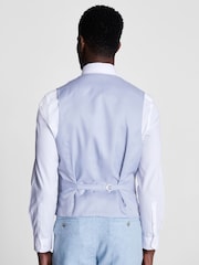 MOSS Light Blue Slim Fit Donegal Waistcoat - Image 2 of 3