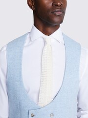 MOSS Light Blue Slim Fit Donegal Waistcoat - Image 3 of 3