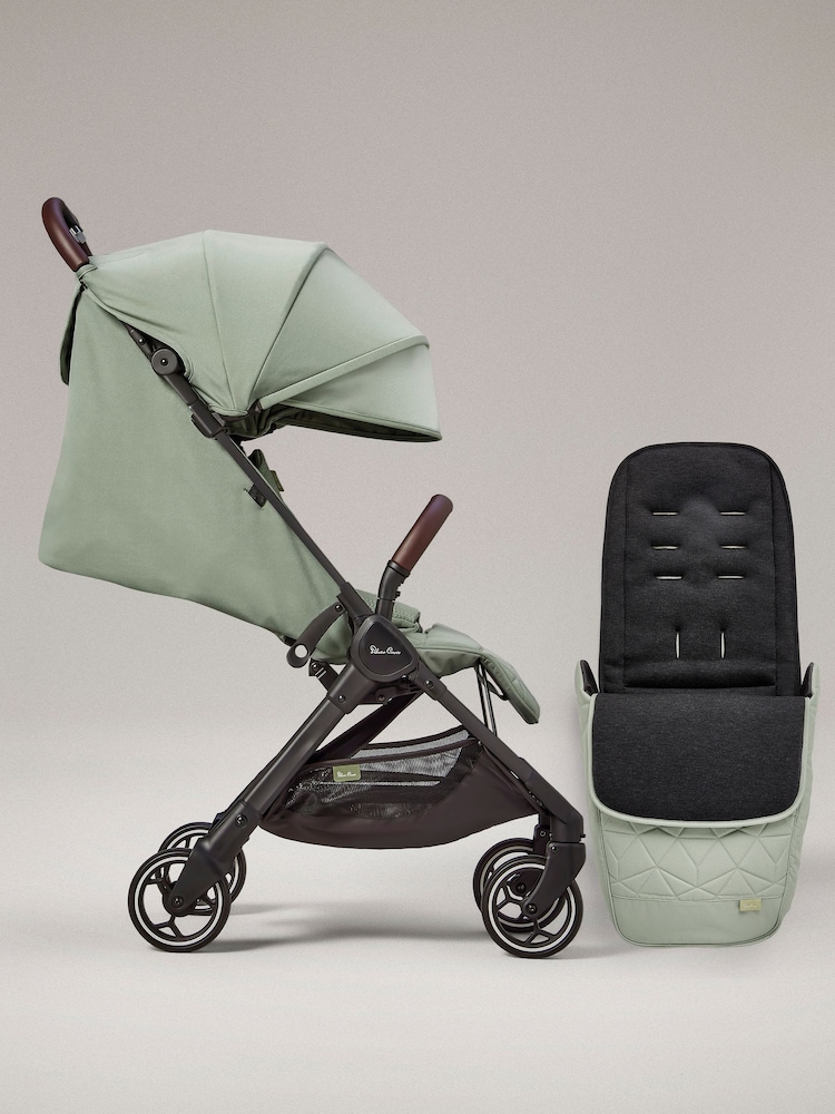 Silver Cross Green Clic Compact Pushchair and Footmuff Bundle - Image 1 of 6