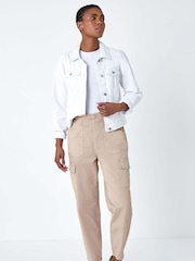 Roman Natural Casual Cargo Stretch Trousers - Image 2 of 5