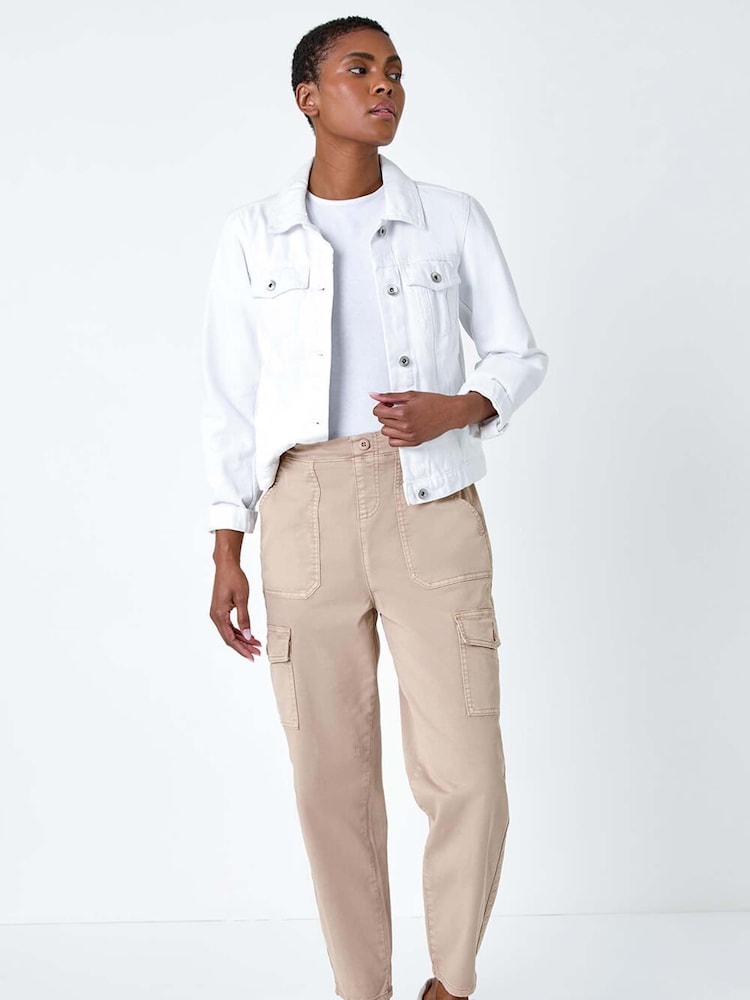 Roman Natural Casual Cargo Stretch Trousers - Image 2 of 5