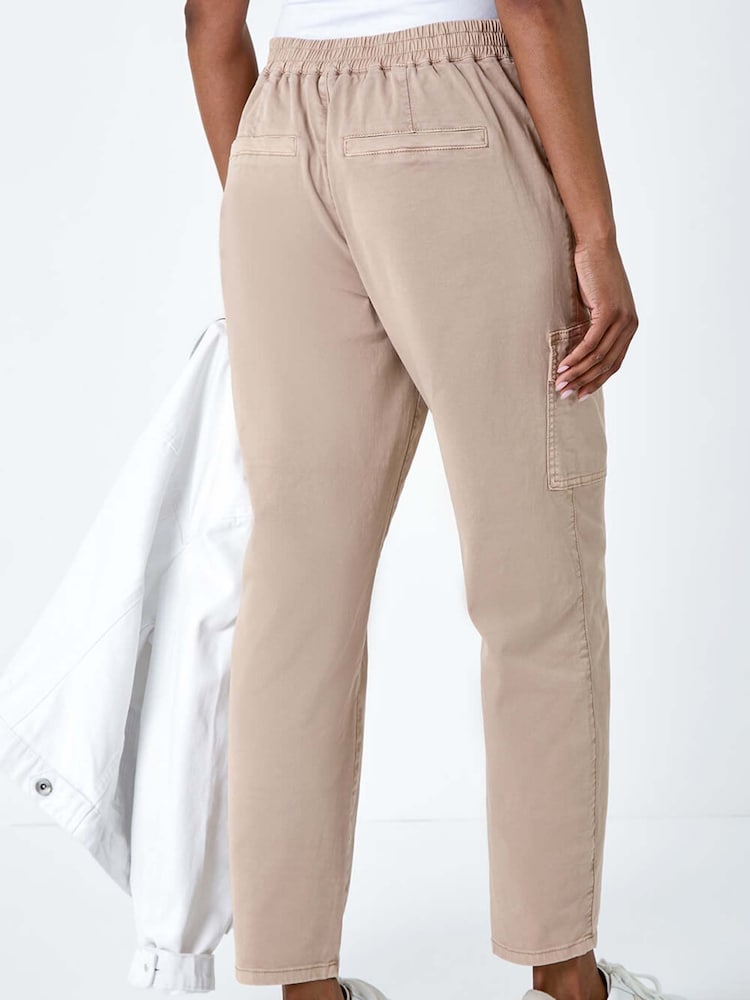 Roman Natural Casual Cargo Stretch Trousers - Image 3 of 5