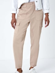 Roman Natural Casual Cargo Stretch Trousers - Image 4 of 5