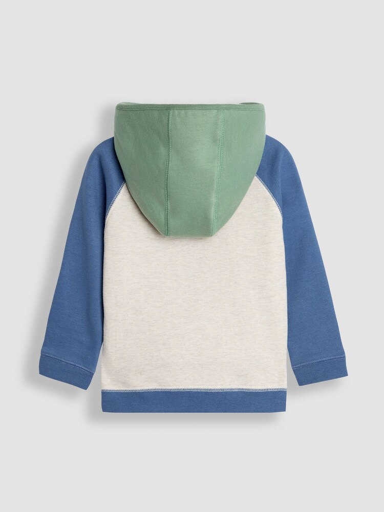 JoJo Maman Bébé Natural Tractor Applique Hooded Sweatshirt - Image 2 of 3