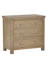 Julian Bowen Brown Memphis Limed 3 Drawer Chest - Image 2 of 5