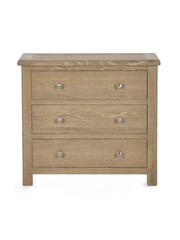 Julian Bowen Brown Memphis Limed 3 Drawer Chest - Image 3 of 5