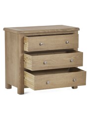 Julian Bowen Brown Memphis Limed 3 Drawer Chest - Image 4 of 5
