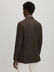 Oscar Jacobson Linen Double Breasted Blazer - Image 5 of 7