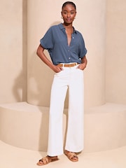 Lipsy Blue Short Sleeve Utility Shirt - Image 3 of 4