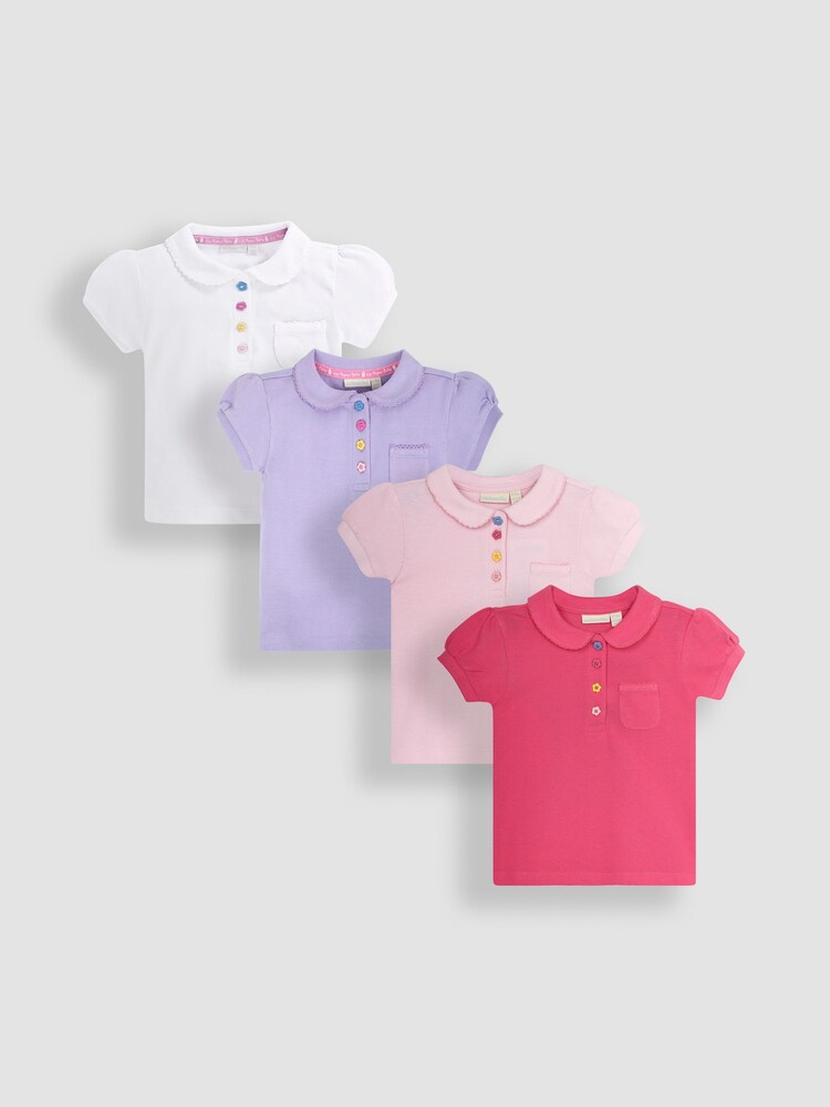 JoJo Maman Bébé Pink Polo Shirts 4 Pack - Image 1 of 1