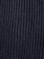 Navy Blue Regular Fit Rib Texture Tank with Wool - Image 6 of 7