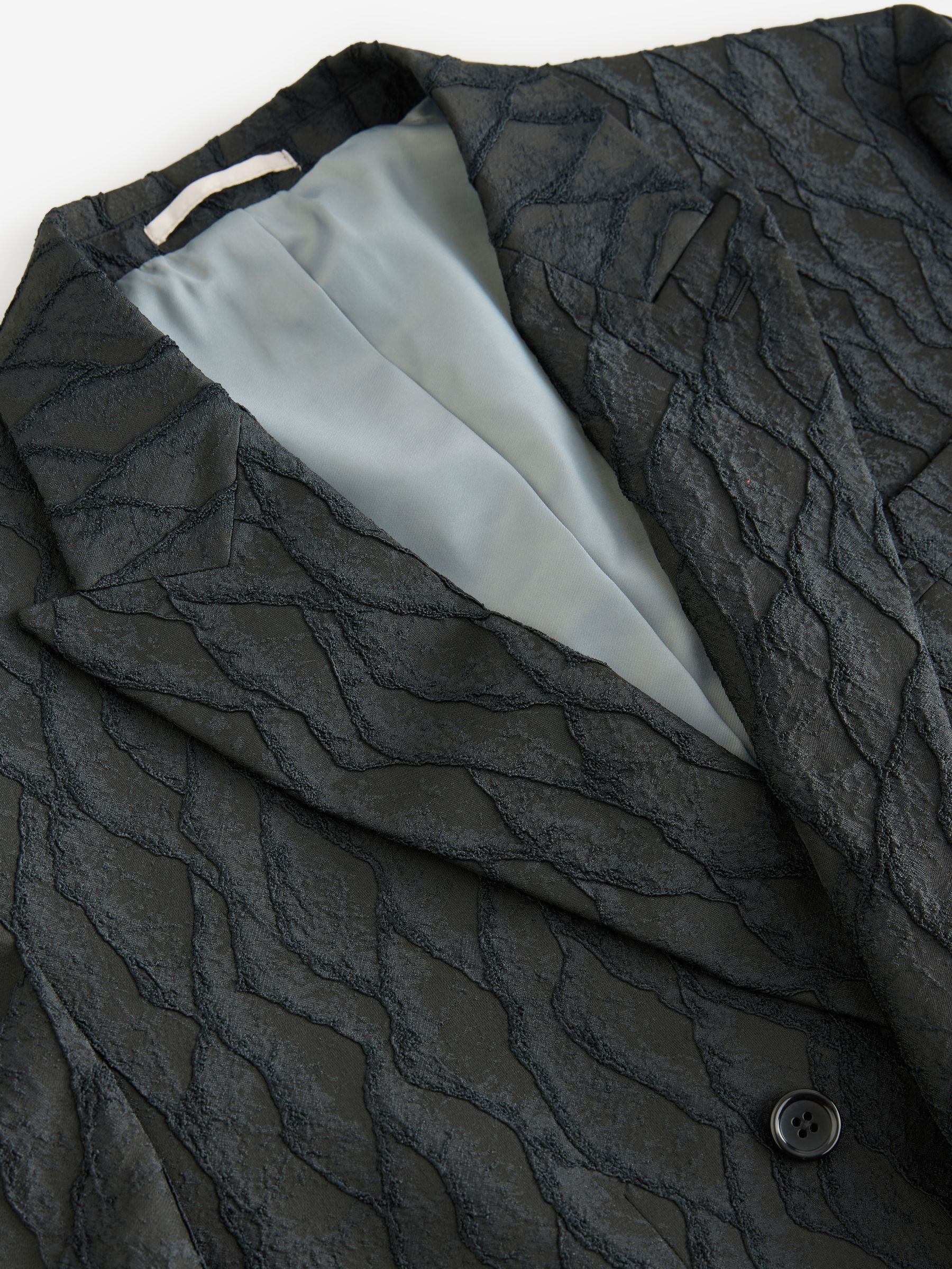 Buy Black Edit Textured Double Breasted Suit Jacket from