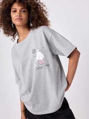 Grey Halloween Boogie Fever Ghost Disco Ball Novelty Graphic Slogan T-Shirt - Image 2 of 6