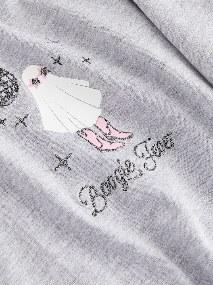 Grey Halloween Boogie Fever Ghost Disco Ball Novelty Graphic Slogan T-Shirt - Image 6 of 6