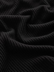 Black Ribbed Long Sleeve Bardot Top - Image 6 of 7