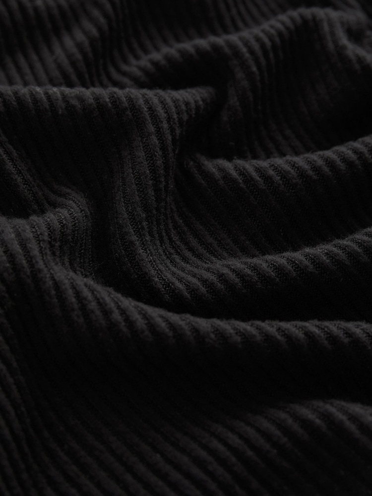 Black Ribbed Long Sleeve Bardot Top - Image 7 of 7