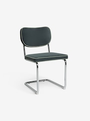 MADE.COM Set of 2 Grey with Jade Green Piping Parker Dining Chairs in Velvet - Image 5 of 6