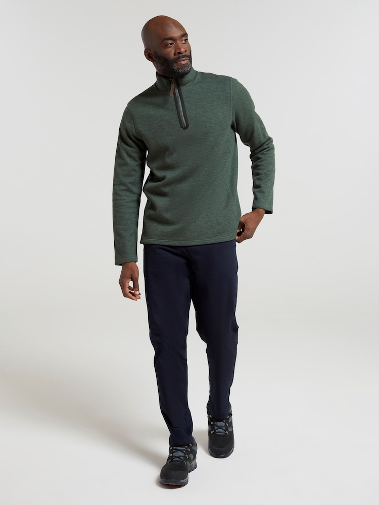 Mountain Warehouse Light Green Mens Beta Contrast Zip-Neck T-Shirt - Image 2 of 5
