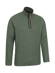 Mountain Warehouse Light Green Mens Beta Contrast Zip-Neck T-Shirt - Image 5 of 5