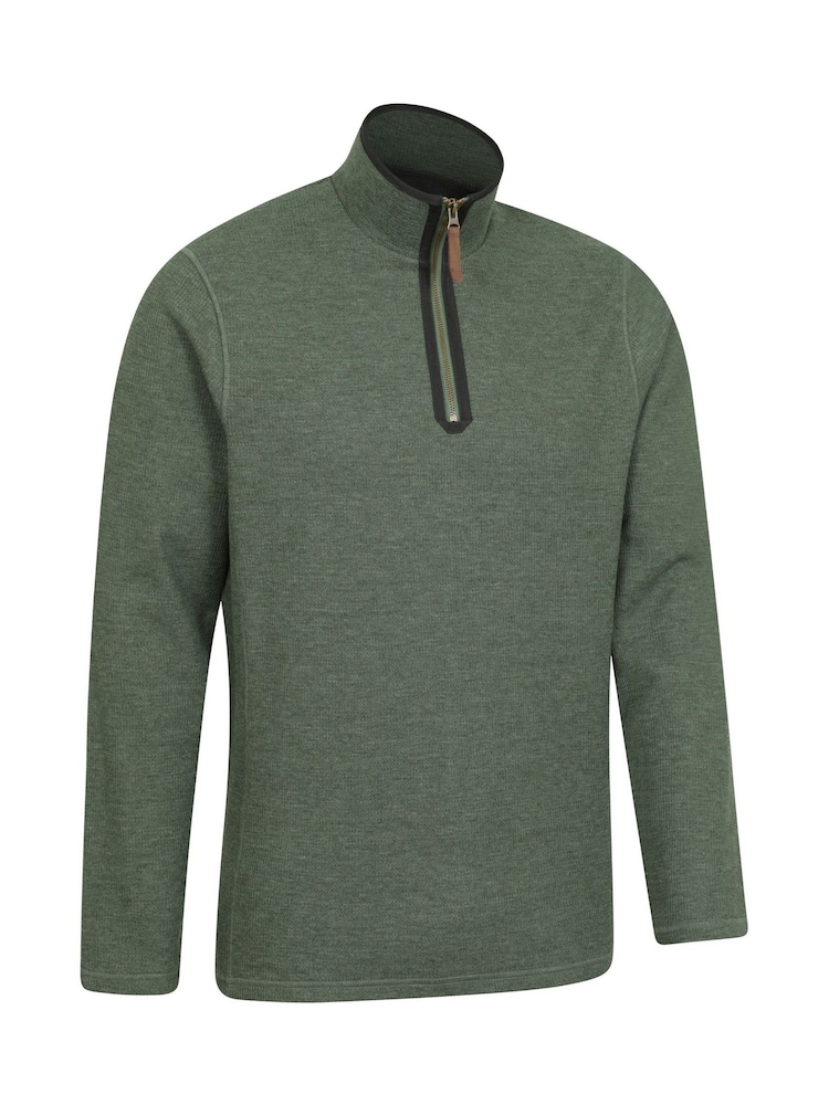 Mountain Warehouse Light Green Mens Beta Contrast Zip-Neck T-Shirt - Image 5 of 5