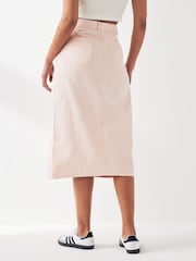 ONLY Pink Denim Midi Skirt With Front Split - Image 2 of 5