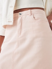 ONLY Pink Denim Midi Skirt With Front Split - Image 3 of 5
