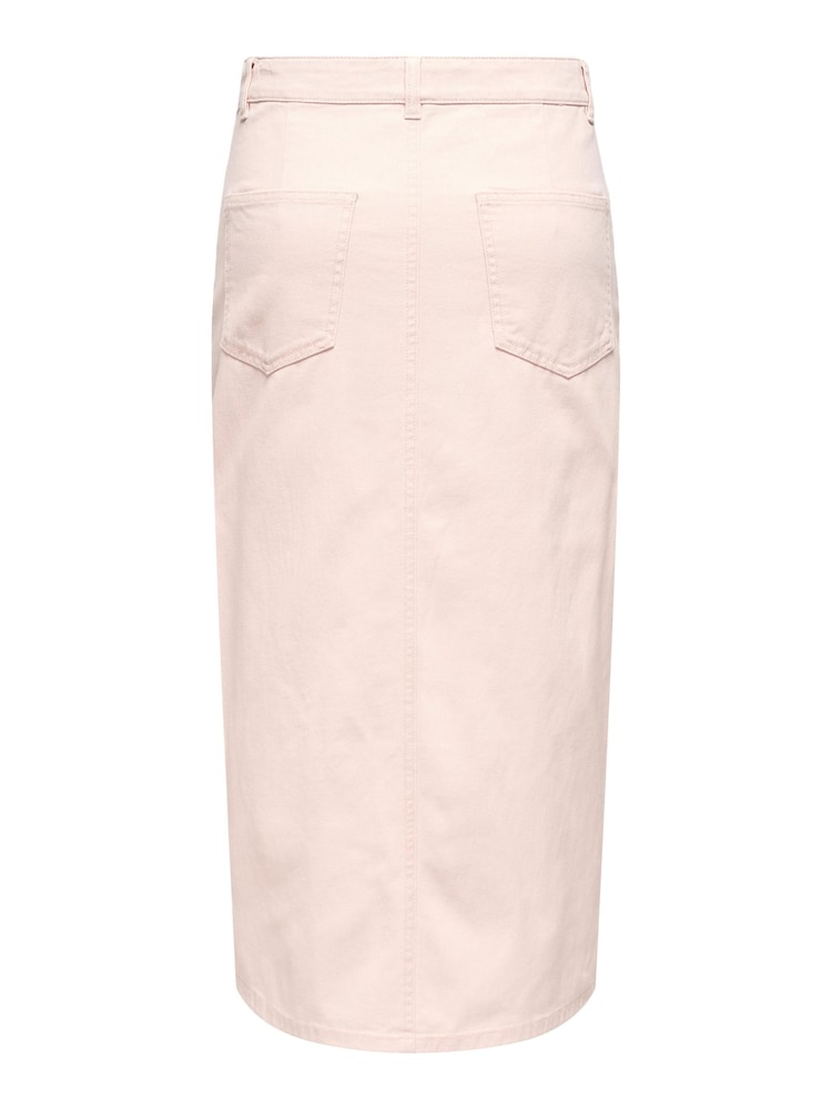 ONLY Pink Denim Midi Skirt With Front Split - Image 5 of 5