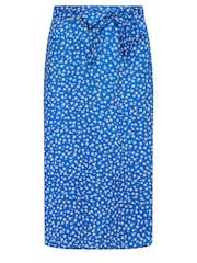 PixieGirl Petite Blue Blue Ditsy Floral Print Midi Skirt - Image 5 of 5
