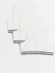 River Island White Girls 100% Cotton Bras Pack of 3 - Image 1 of 3