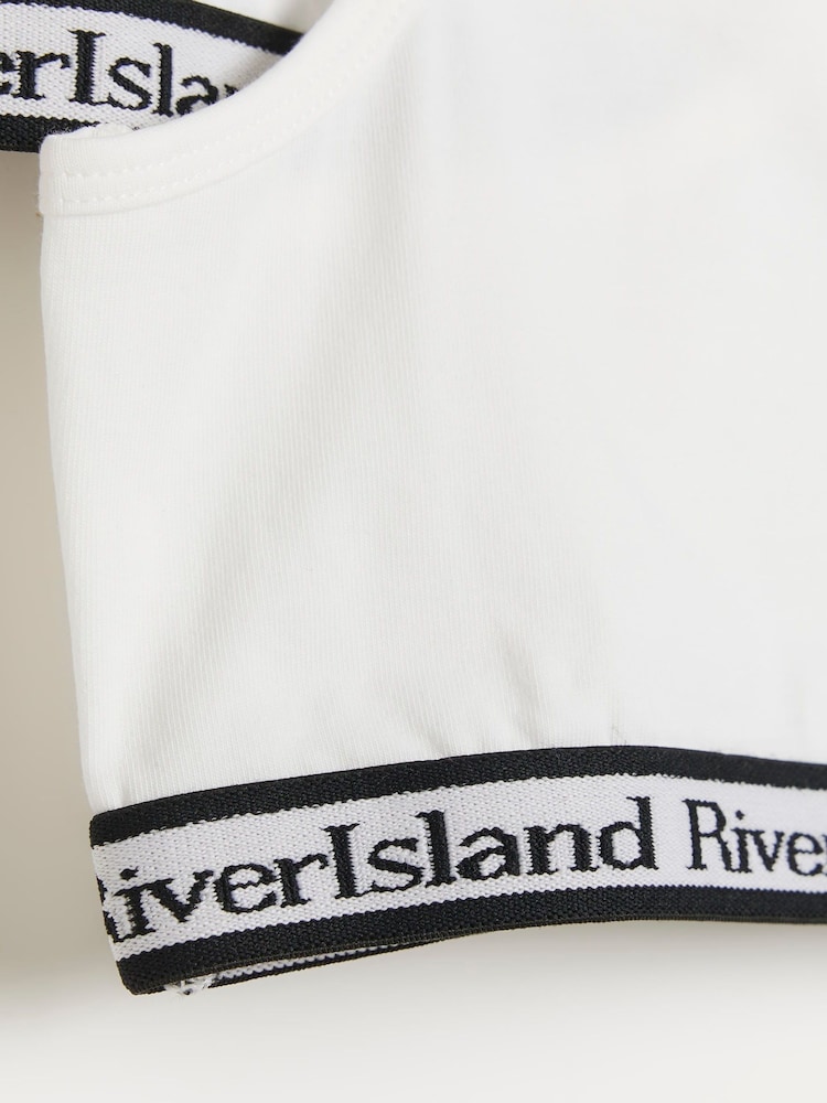 River Island White Girls 100% Cotton Bras Pack of 3 - Image 2 of 3