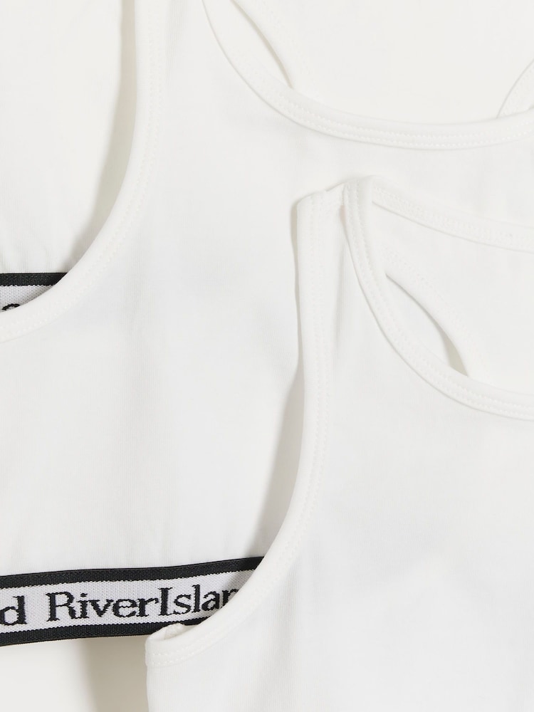 River Island White Girls 100% Cotton Bras Pack of 3 - Image 3 of 3
