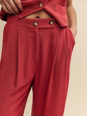Nobody's Child Red Mel Trousers With Linen - Image 5 of 6