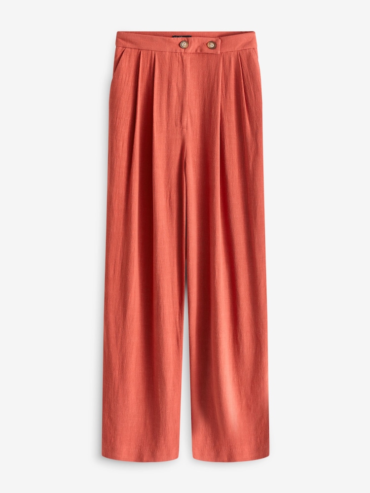 Nobody's Child Red Mel Trousers With Linen - Image 6 of 6