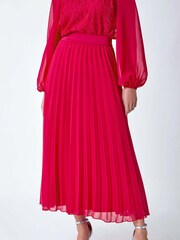 Roman Pink Pleated Premium Maxi Skirt - Image 4 of 5