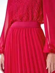 Roman Pink Pleated Premium Maxi Skirt - Image 5 of 5