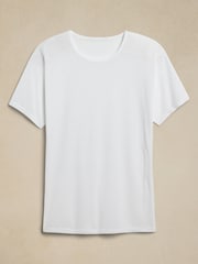Blanco - Camiseta transparente de canalé con cuello redondo de Banana Republic - Imagen 4 de 4
