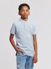 Jack Wills Blue Boys Pique 100% Cotton Polo Shirt - Image 1 of 7