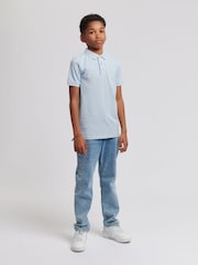 Jack Wills Blue Boys Pique 100% Cotton Polo Shirt - Image 2 of 7