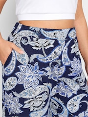 Yours Curve Blue Jersey Wide Leg Trousers - Image 4 of 5