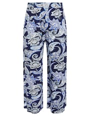 Yours Curve Blue Jersey Wide Leg Trousers - Image 5 of 5