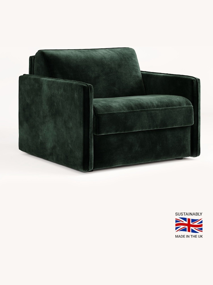 Jay-Be Luxe Velvet Bottle Green Slim Snuggle Sofa Bed - Image 2 of 6