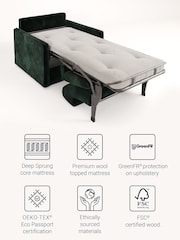 Jay-Be Luxe Velvet Bottle Green Slim Snuggle Sofa Bed - Image 3 of 6