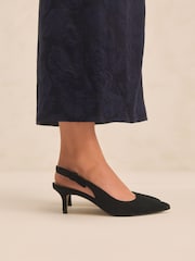 Black Leather Tabitha Simmons x Next Dela Slingback Point Heels - Image 1 of 6