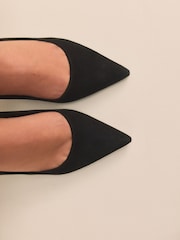 Black Leather Tabitha Simmons x Next Dela Slingback Point Heels - Image 3 of 6