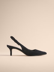 Black Leather Tabitha Simmons x Next Dela Slingback Point Heels - Image 5 of 6