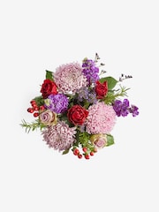Pink/Lilac Rose and Stocks Fresh Flower Bouquet in Hatbox - Image 5 of 5