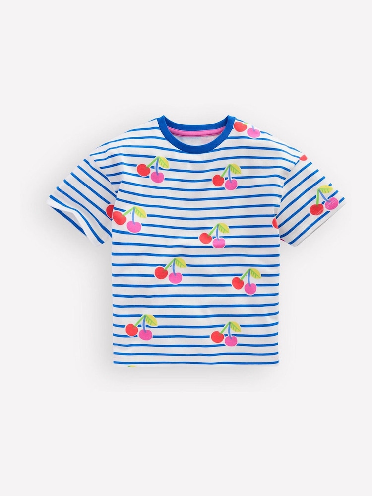 Boden Blue Relaxed Breton T-Shirt - Image 1 of 3