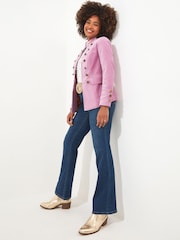 Joe Browns Purple Button Detail Velvet Military Jacket - Image 2 of 5